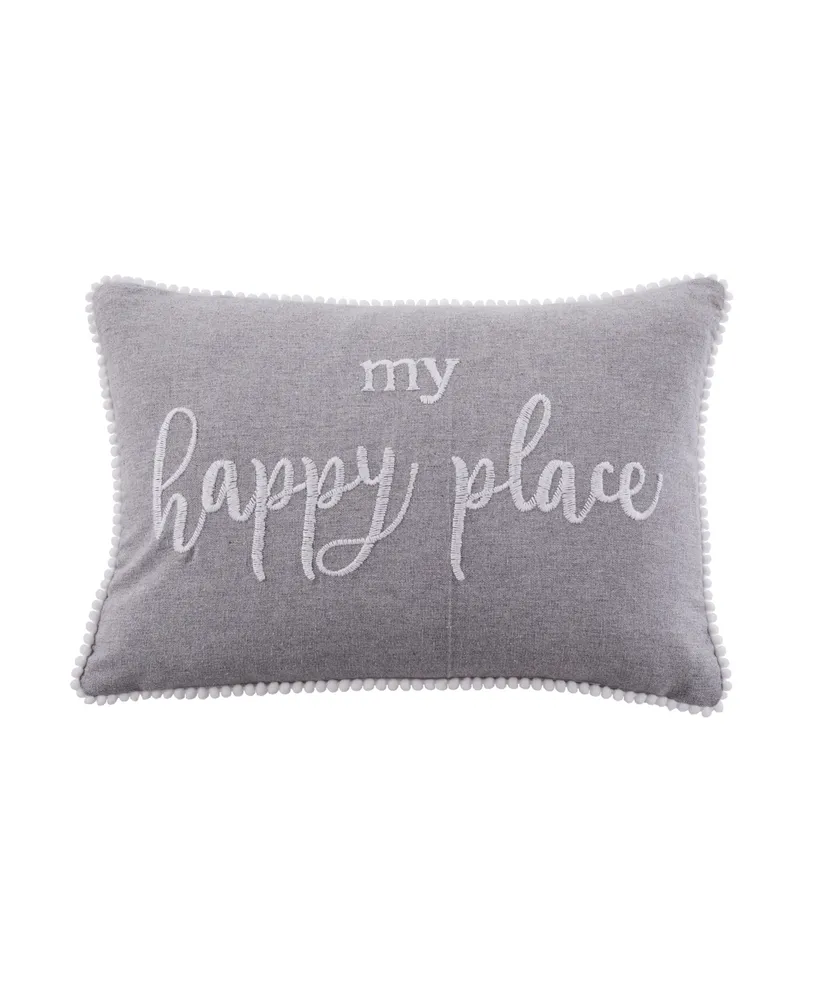 Levtex Pippa Happy Place Decorative Pillow, 12" x 18"