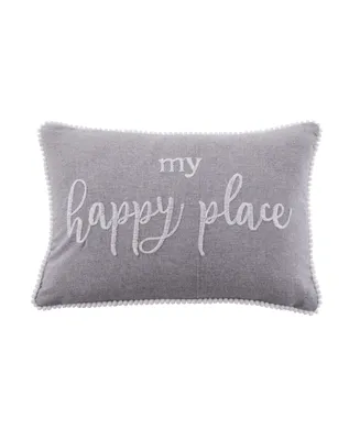 Levtex Pippa Happy Place Decorative Pillow, 12" x 18"