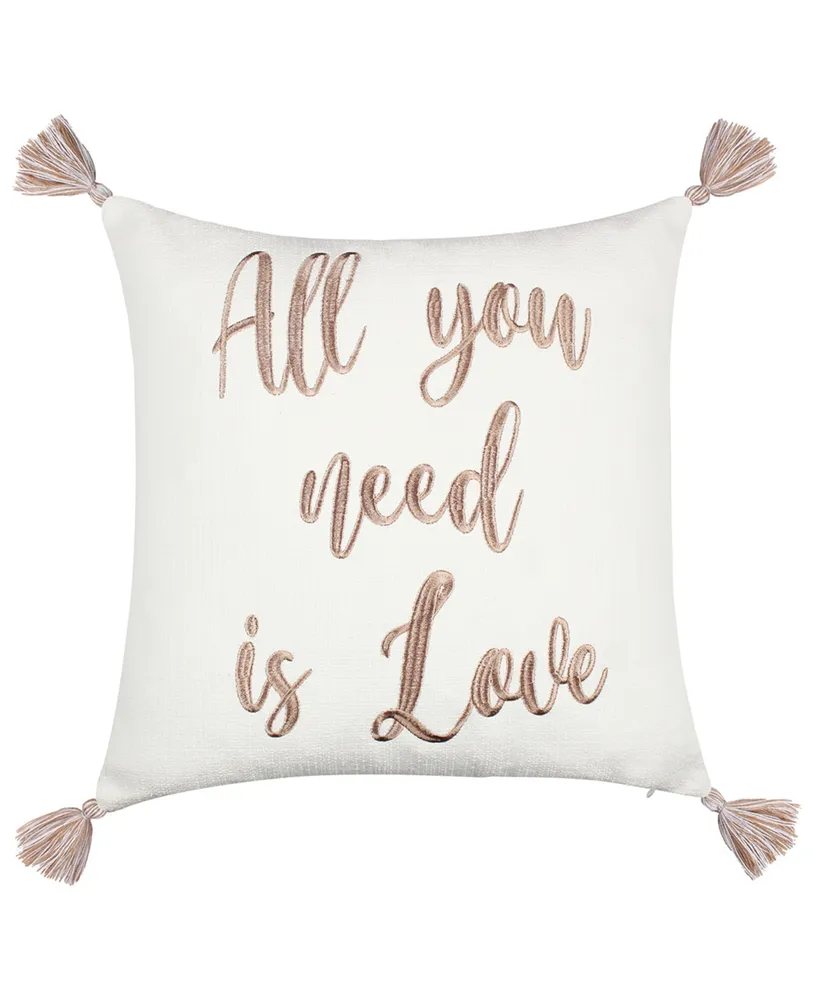 Levtex Sanira All You Need Is Love Decorative Pillow, 18" x 18"