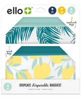 Ello Peva Sandwich & Snack Food Storage Bags, 4-Pack