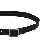 Calvin Klein Women's Square Center Bar Buckle Casual Leather Belt