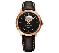 Raymond Weil Men's Swiss Automatic Maestro Brown Leather Strap Watch 39mm