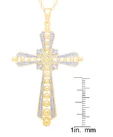 Diamond Accent Cross Pendant 18" Necklace in Gold Plate