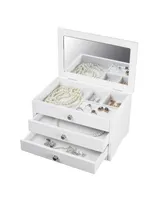 Pko Inc. Classic Lift Top White Jewelry Box