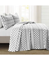 Lush Decor Monique Stripe 3 Piece Quilt Set