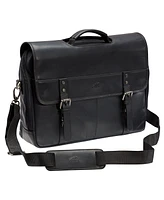 Men's Double Compartment Briefcase with Rfid Secure Pocket for 15.6" Laptop and Tablet