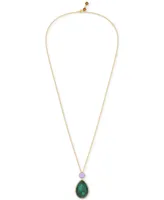 Swarovski Gold-Tone Orbita Reversible Crystal Long Pendant Necklace, 21-3/5" + 2" extender