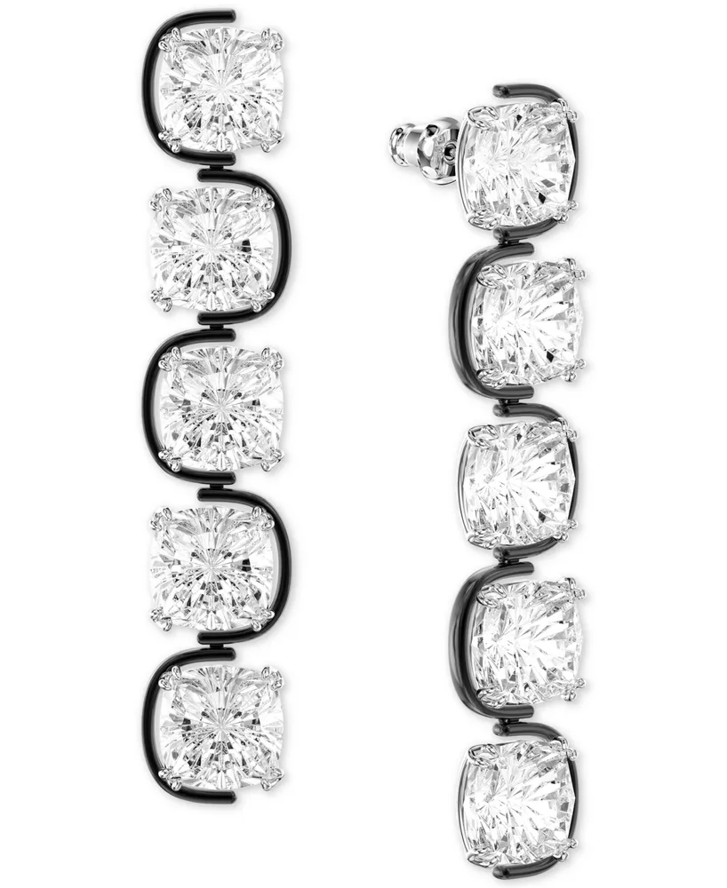 Swarovski Rhodium-Plated Harmonia Linear Drop Earrings