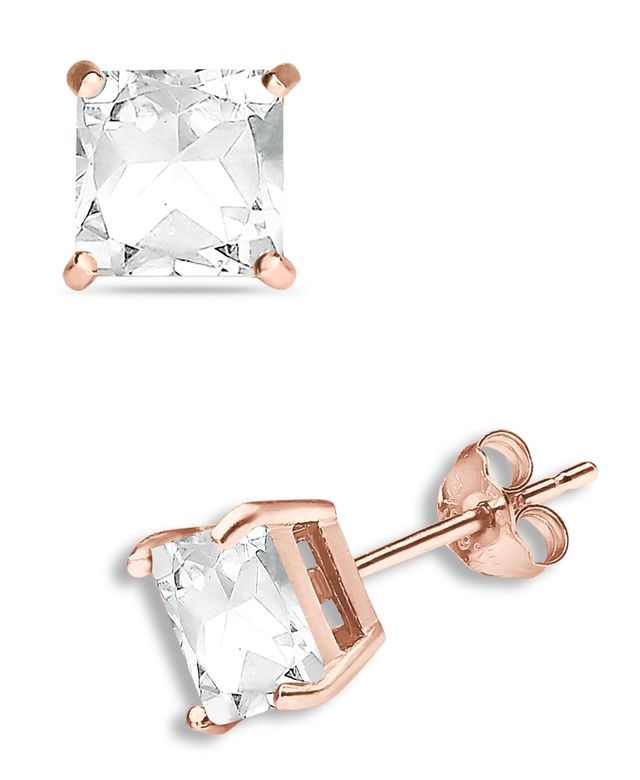 Giani Bernini Cubic Zirconia Square Stud Earrings (2 ct. t.w.) 18k Gold over Sterling Silver, Created for Macy's