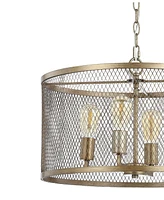 Pen 4-Light Adjustable Industrial Mesh Led Chandelier