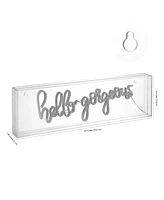 Hello Gorgerous Contemporary Glam Acrylic Box Usb Operated Led Neon Light