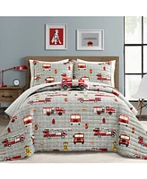 Lush Decor Fire Truck Piece Quilt Set for Kids