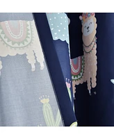 Lush Decor Kids Southwest Llama Cactus Window Curtain Panels Set, 84" x 52"