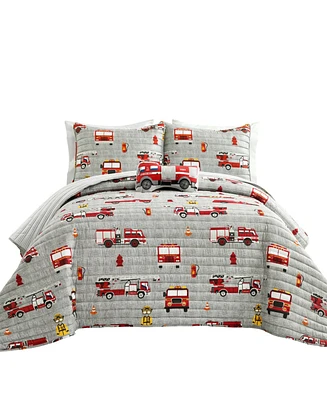Lush Decor Kids Fire Truck 3-Pc. Quilt Set, Twin