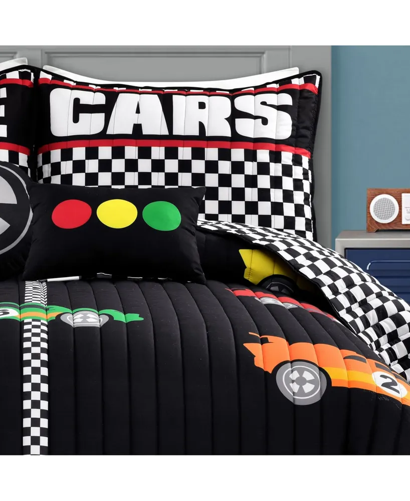 Lush Decor Racing Cars Piece Quilt Set for Kids