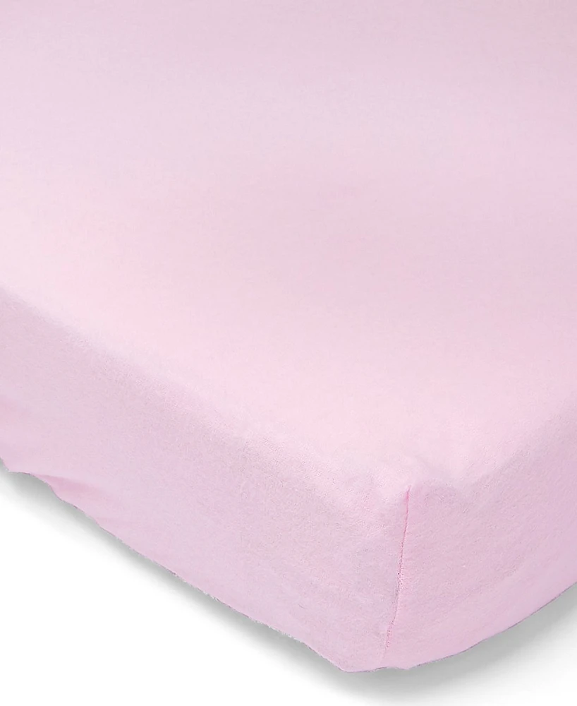 Baby Girls Flannel Solid Crib Sheet