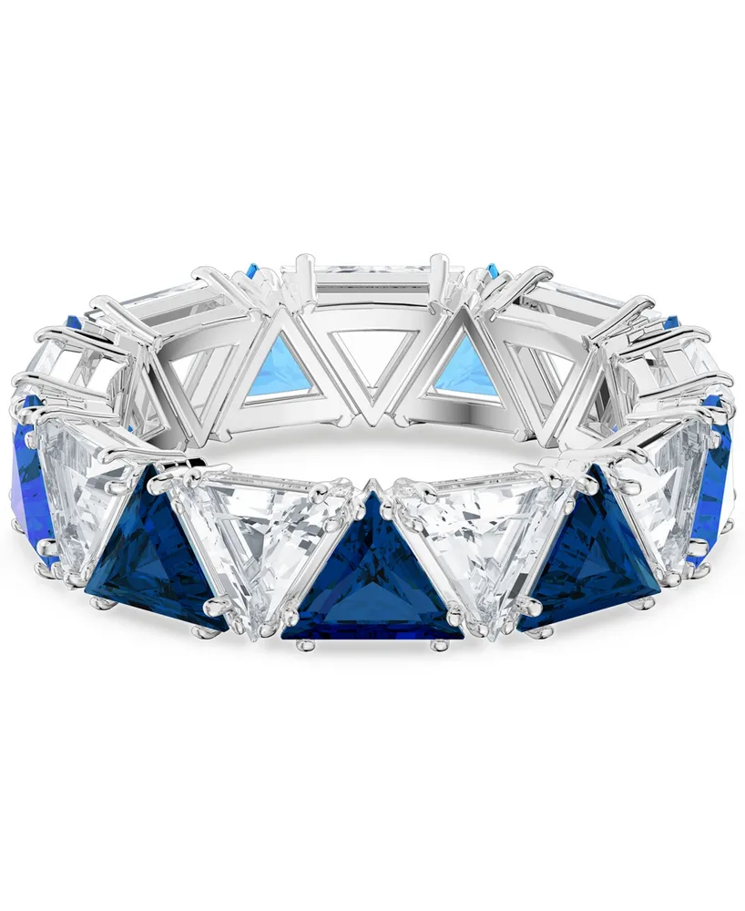 Swarovski Silver-Tone Crystal Trillion Statement Ring