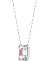 Swarovski Silver-Tone Crystal 16-1/2" Adjustable Pendant Necklace