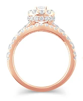 Diamond Pear-Cut Halo Bridal Set (2. ct. t.w.) 14K White, Yellow or Rose Gold