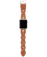 Tory Burch Women's Luggage Braided Leather Band for Apple Watch 38mm/40mm