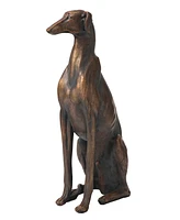 Glitzhome Sitting Grayhound Dog Statue