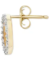 Wrapped Diamond Initial Single Stud Earring (1/20 ct. t.w.) in 14k Gold, Created for Macy's