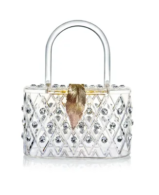 Milanblocks "The Princess" 50's Style Top Handle Crystal Box Clutch Handbag