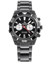 Strumento Marino Men's Dual Time Zone Skipper Black Pvd Stainless Steel Bracelet Watch 44mm, Created for Macy's