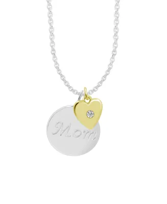 Silver Plated Two-Tone Layered Mom Necklace in Gift Card Box