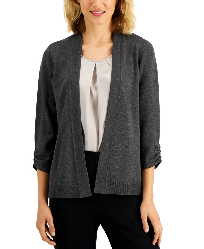 Jm Collection Women's Open-Front Pocket Long Cardigan, Created for