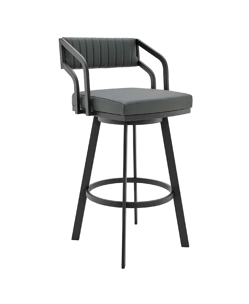 Scranton Swivel Modern Metal and Faux Leather Bar and Counter Stool