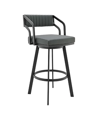 Scranton Swivel Modern Metal and Faux Leather Bar and Counter Stool