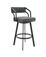Scranton Swivel Modern Metal and Faux Leather Bar and Counter Stool