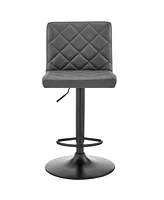 Duval Adjustable Faux Leather Swivel Bar Stool