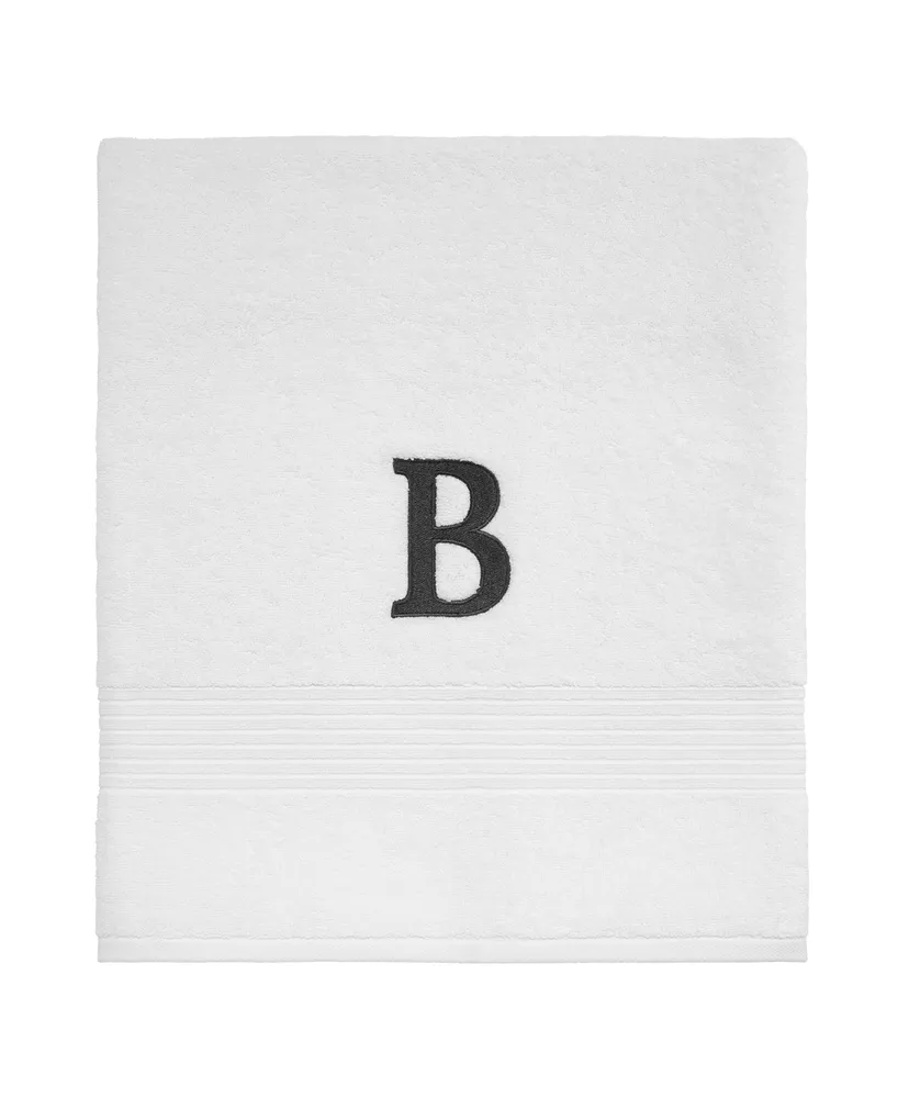 Avanti Block Monogram Initial Cotton Bath Towel, 27" x 50"