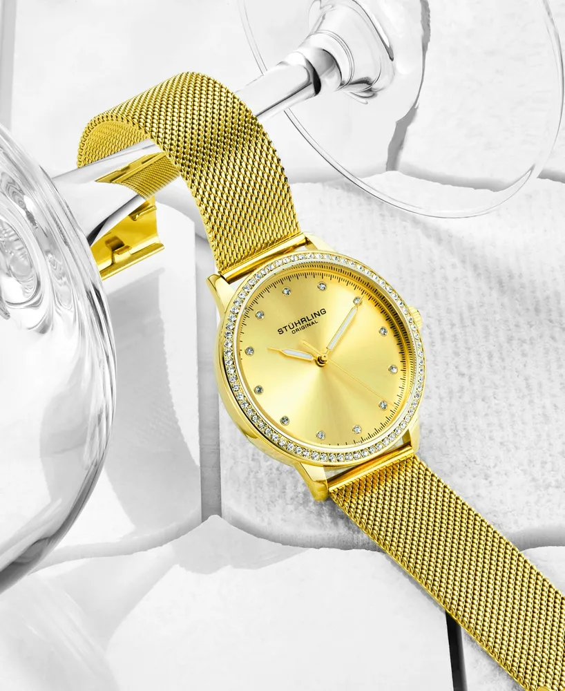 Women's Gold-Tone Mesh Bracelet Watch 38mm