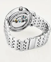 Men's Automatic Silver-Tone Stainless Steel Link Bracelet Watch 49mm
