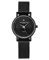 Women's Quartz Black Mesh Bracelet Watch 29mm