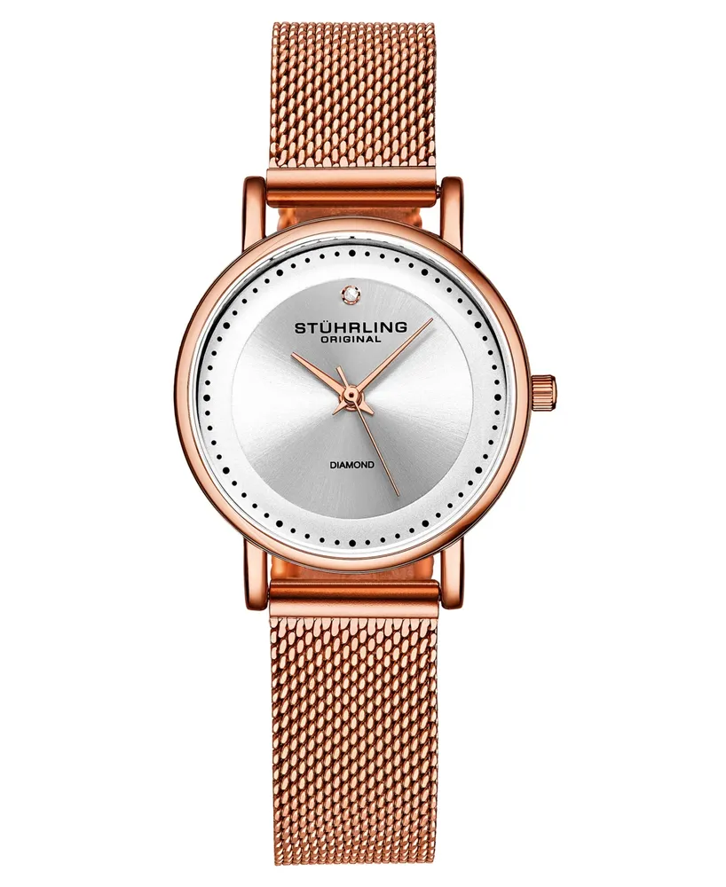 Women's Quartz Rose Gold-Tone Mesh Bracelet Watch 29mm