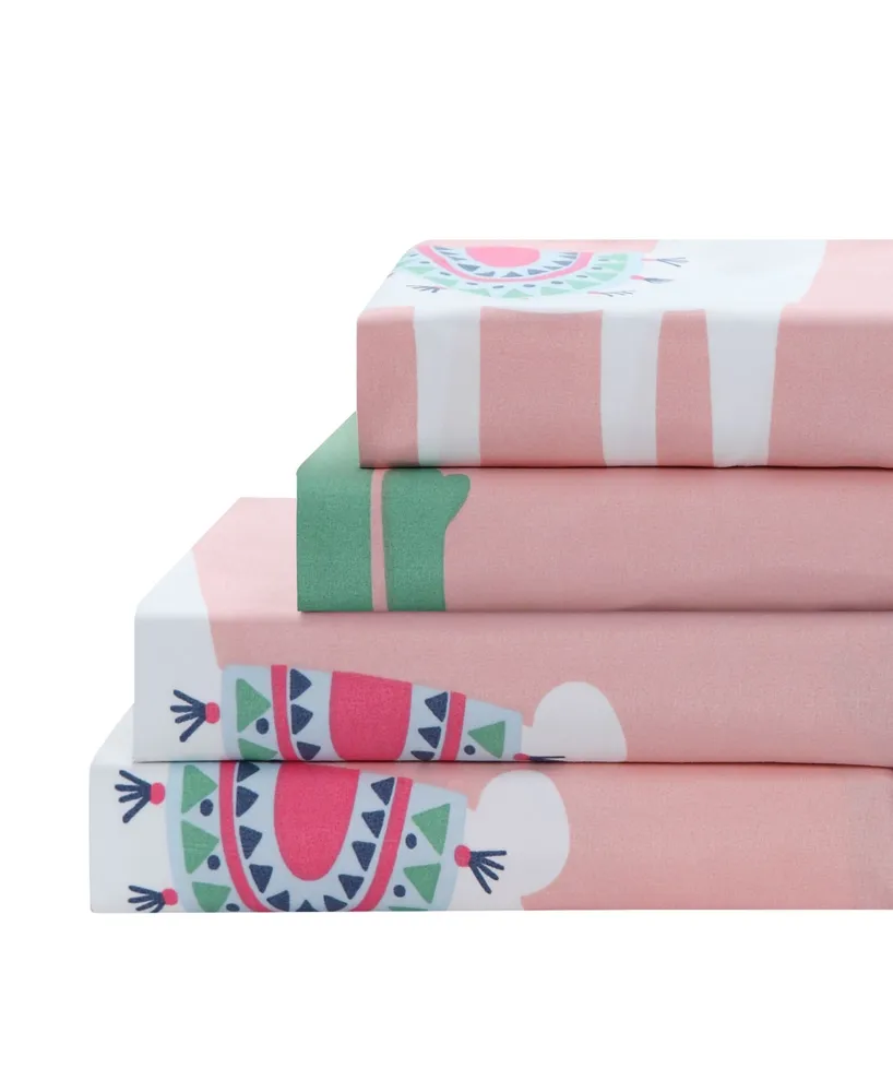 Harper Lane Cool Llama Microfiber 4-Pc. Sheet Set, Full