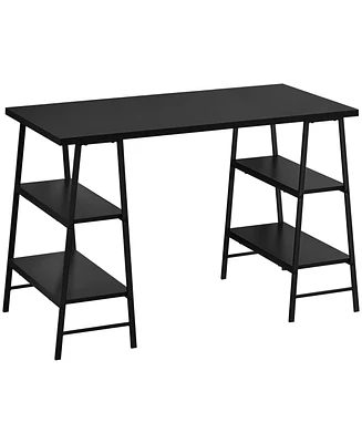 Computer Desk with 4 Open Shelves