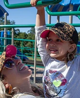 Leopard Kids Adjustable Snap Back Mesh Leopard Print with Heart Trucker Hat