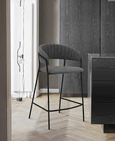 Nara Faux Leather and Metal Counter Height Bar Stool