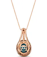Le Vian Deep Sea Blue Topaz (4 ct. t.w.) & Diamond (7/8 ct. t.w.) 18" Pendant Necklace in 14k Rose Gold