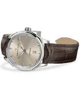 Hamilton Men's Swiss Automatic Jazzmaster Brown Leather Strap Watch 40mm