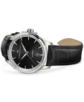 Hamilton Men's Swiss Automatic Jazzmaster Black Leather Strap Watch 40mm