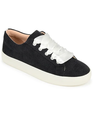 Journee Collection Women's Kinsley Corduroy Lace Up Sneakers