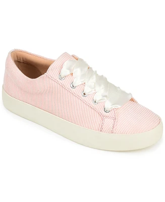 Journee Collection Women's Kinsley Corduroy Lace Up Sneakers