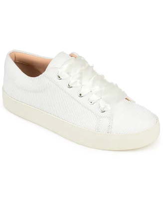 Journee Collection Women's Kinsley Corduroy Lace Up Sneakers