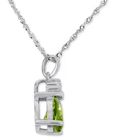 Peridot (5/8 ct. t.w.) & Diamond Accent 18" Pendant Necklace in 14k White Gold